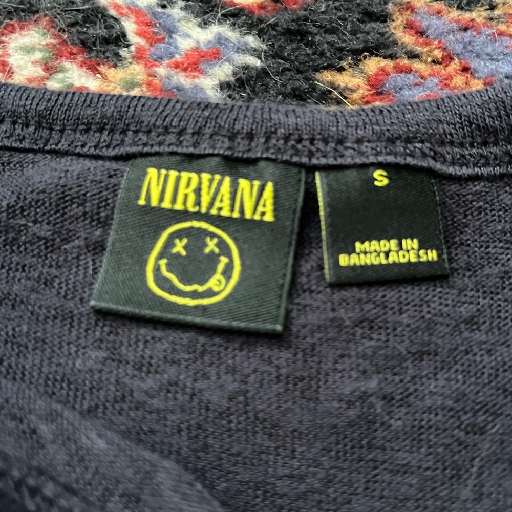 Nirvana Black T-Shirt with Yellow Graphic - Picture 2 of 2